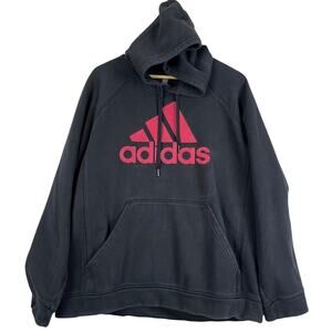 Adidas Black with Red Logo Men's Hoodie Athleisure Casual Streetwear Size XL